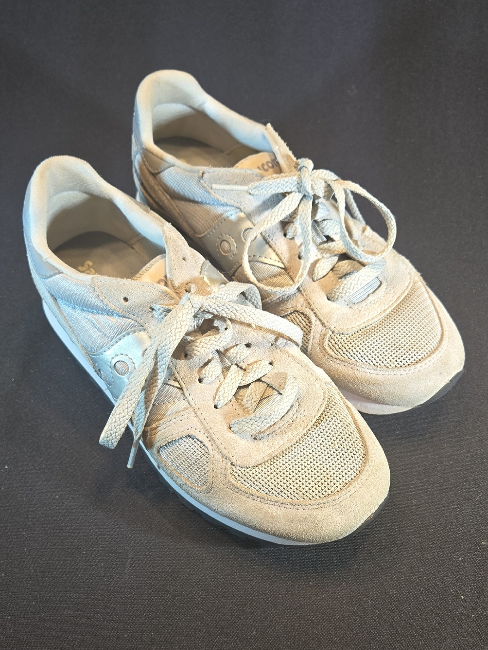 Saucony Shadow Original Women's Suede & Mesh Running Shoe In Light Beige